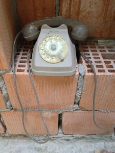 Phone in Vernazza...photo by my husband